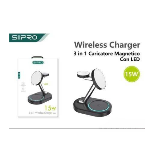 Wireless Charger 3 in 1 with Led 15W